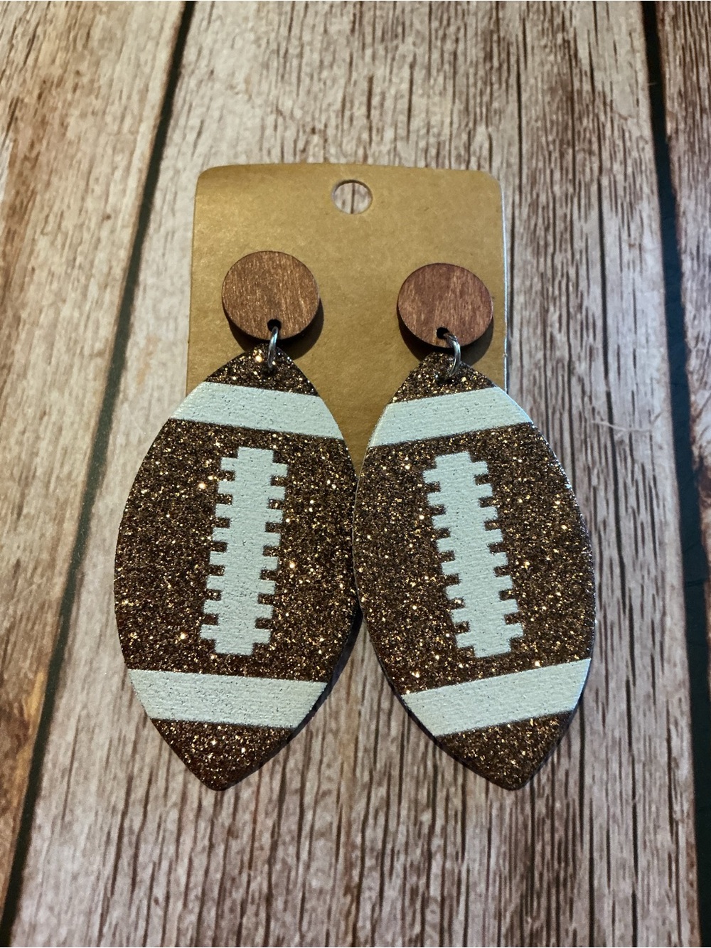 Glitter football Earrings